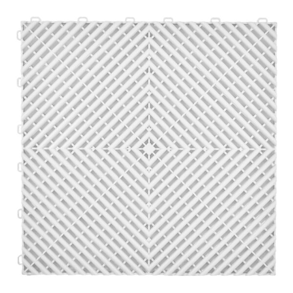 Heavy-Duty Classic Grid Garage Floor Tiles – Pearl White (20 pcs)